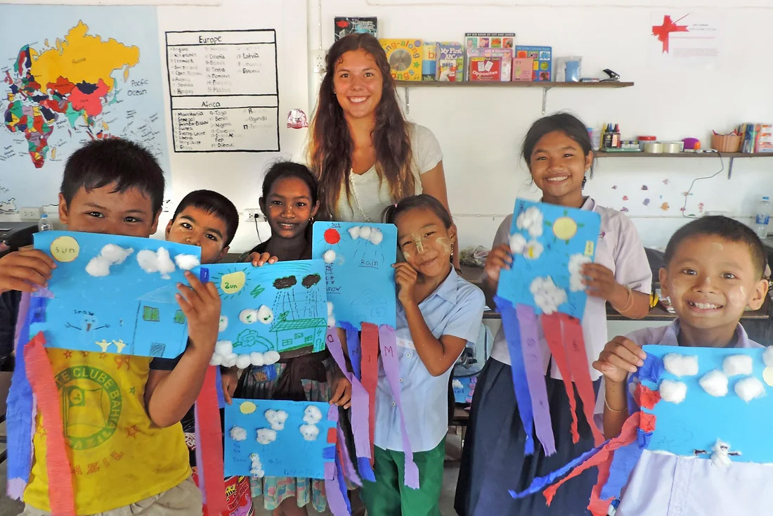 Teacher volunteering at the Andaman Center for Migrant Education in Thailand