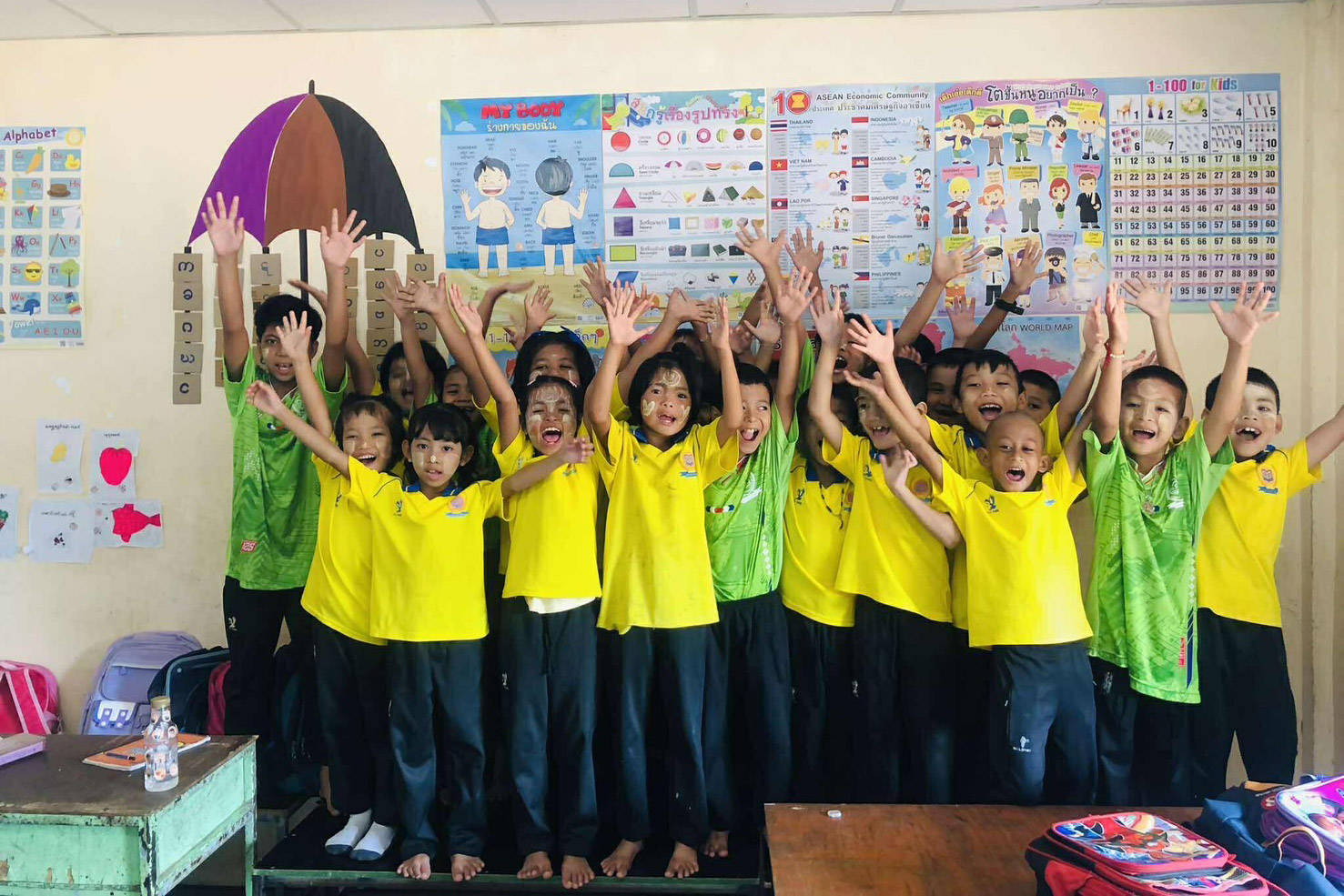 All smiles at the Andaman Center for Migrant Education. This is teh cover photo for the November newletter